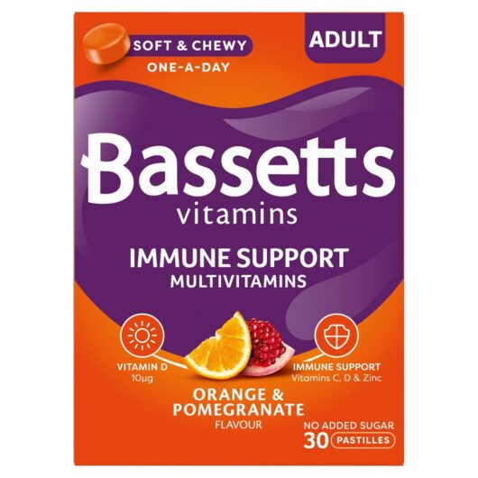 Bassetts Adult Immune Support Orange & Pomegranate Flavour Multivitamins - 30 Pastilles