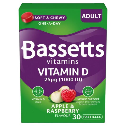 Bassetts Adult Vitamin D 1000 Iu Apple & Raspberry Flavour - 30 Gummy Pastilles