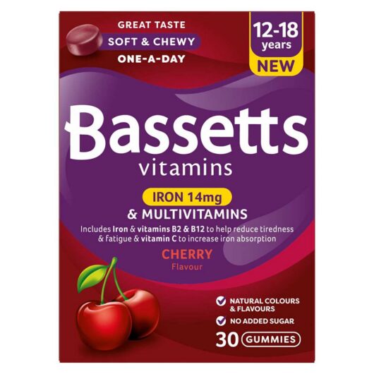Bassetts Iron 14Mg And Multivitamins 12-18 Cherry 30 Gummies