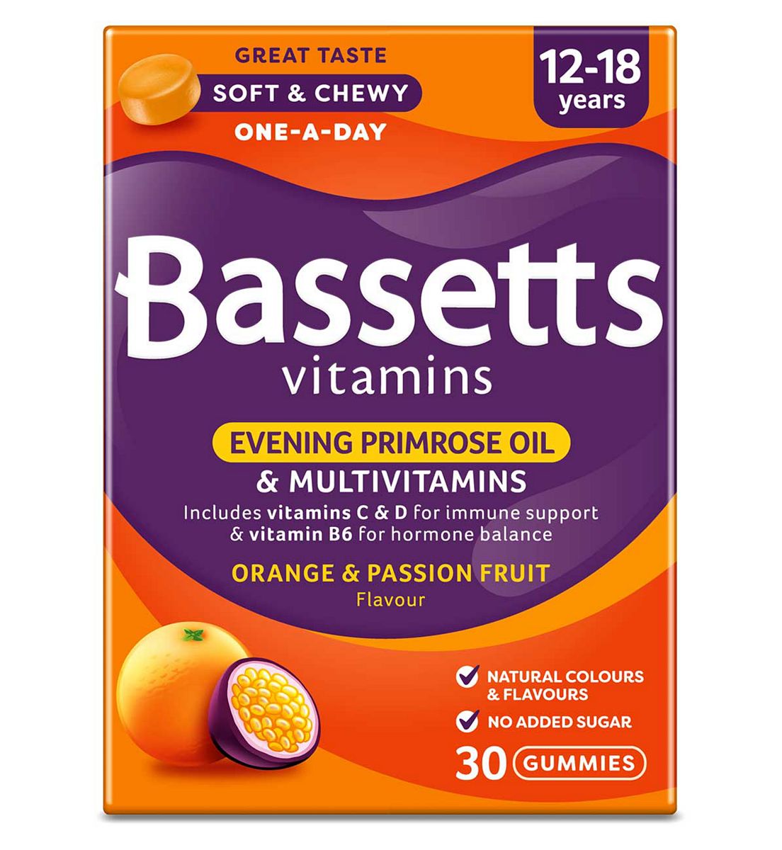 Bassetts Multivitamins Orange & Passionfruit Flavour Soft Chewies 12-18 Years - 30