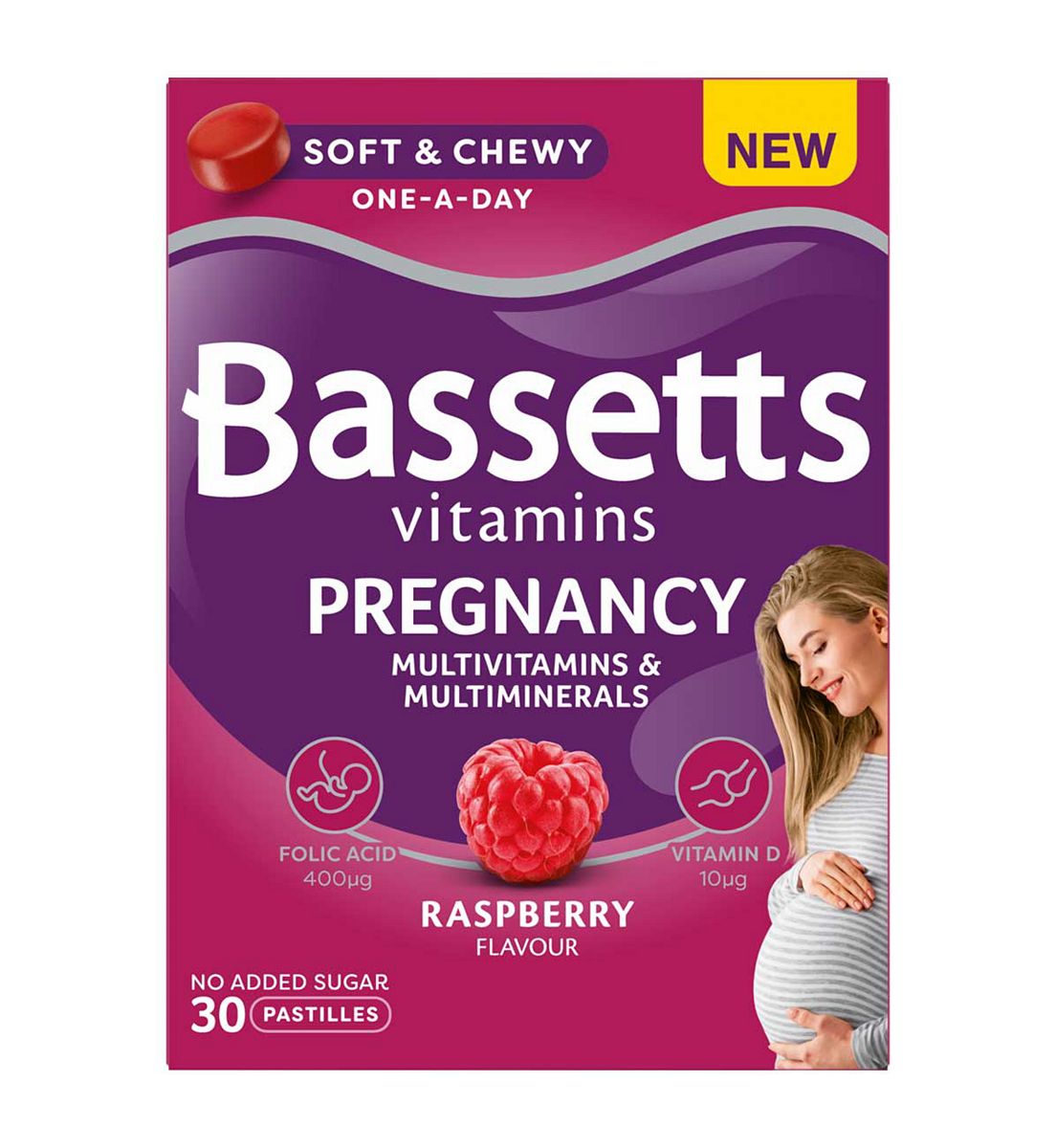 Bassetts Pregnancy Multivitamins & Multiminerals Raspberry 30 Gummy Pastilles