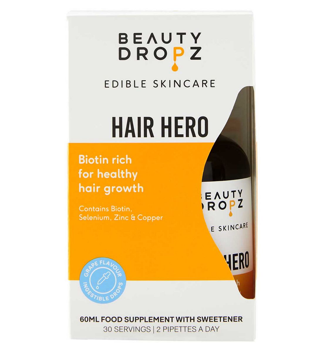 Beauty Dropz Hair Hero Oral Skincare Vitamin Drops 60ml