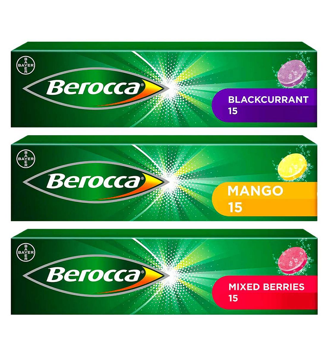 Berocca Mixed Flavours Bundle: 3 X 15 Tablets