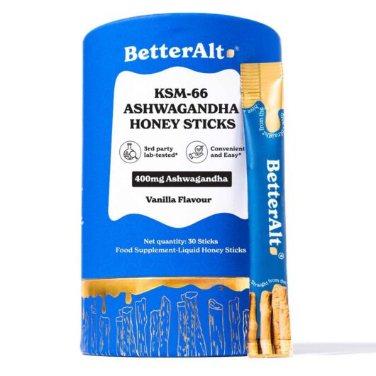 BetterAlt Ksm-66 Ashwagandha Honey Sticks - Vanilla Flavour, 30 | Daily Calm & Balance Support