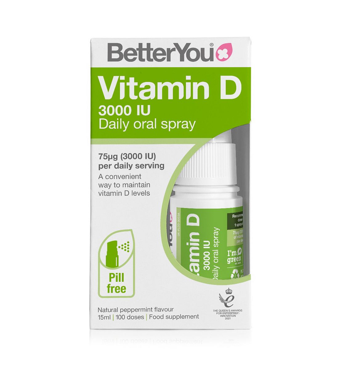 BetterYou Vitamin D 3000 Iu Daily Oral Spray 15ml
