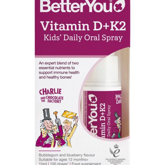 BetterYou Vitamin D+K2 Kids Daily Oral Spray 15ml