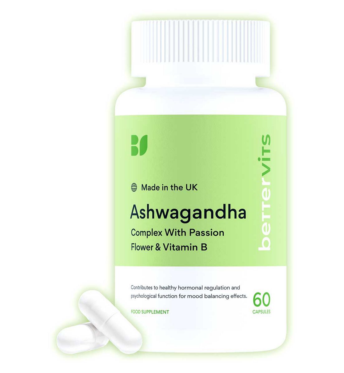 Bettervits Ksm-66 Ashwagandha Complex Capsules With Passion Flower And Vitamin B6 - 60