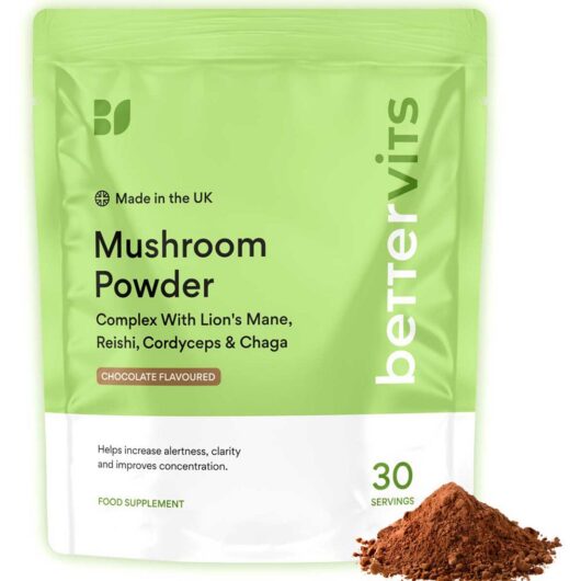 Bettervits Mushroom Powder Complex With Lion's Mane, Reishi And Cordyceps. 30 Servings (5G Serving).