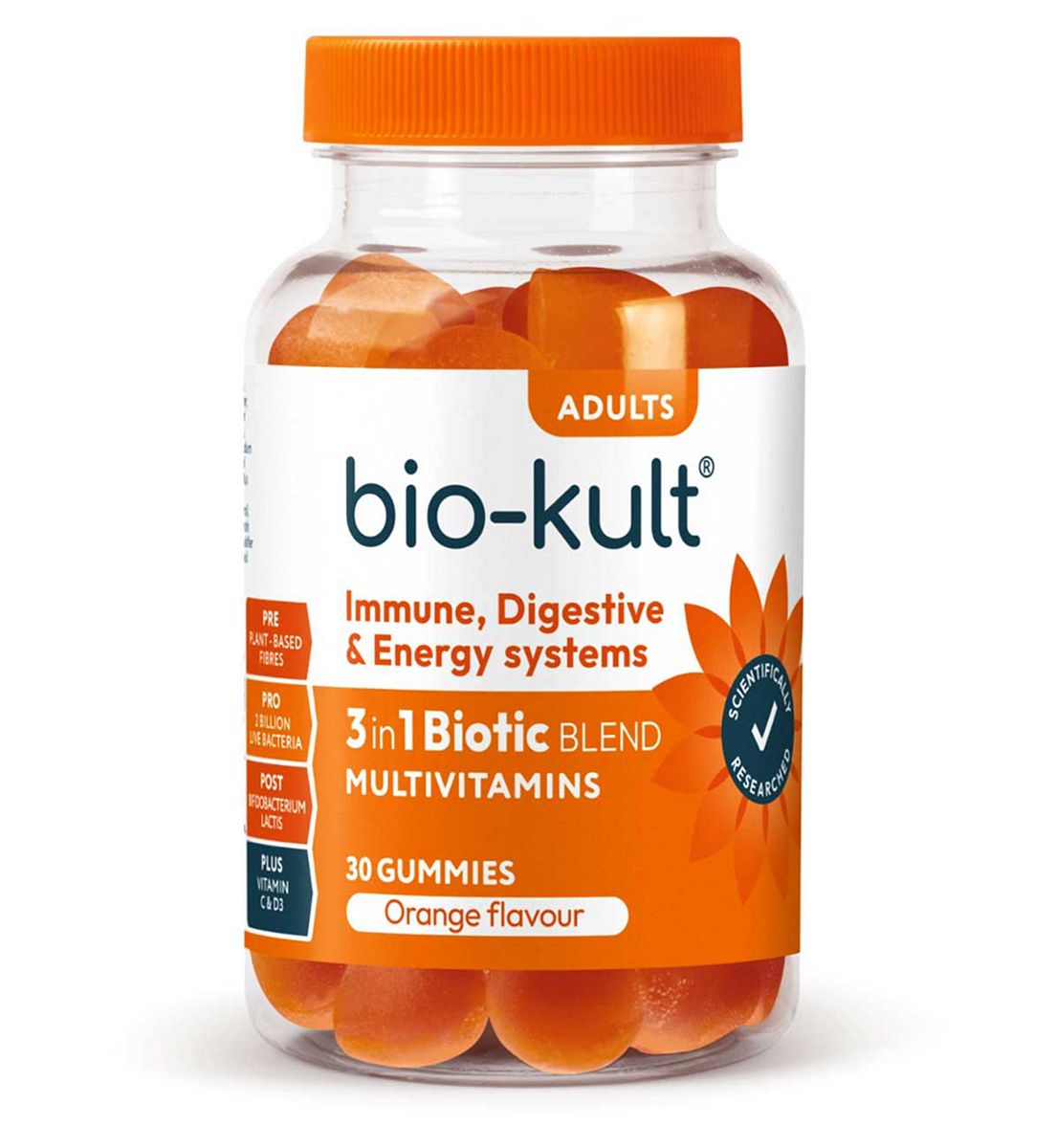 Bio Kult Bio-Kult 3-In-1 Biotic Blend Multivitamin Gummies For Adults, Orange Flavoured 30