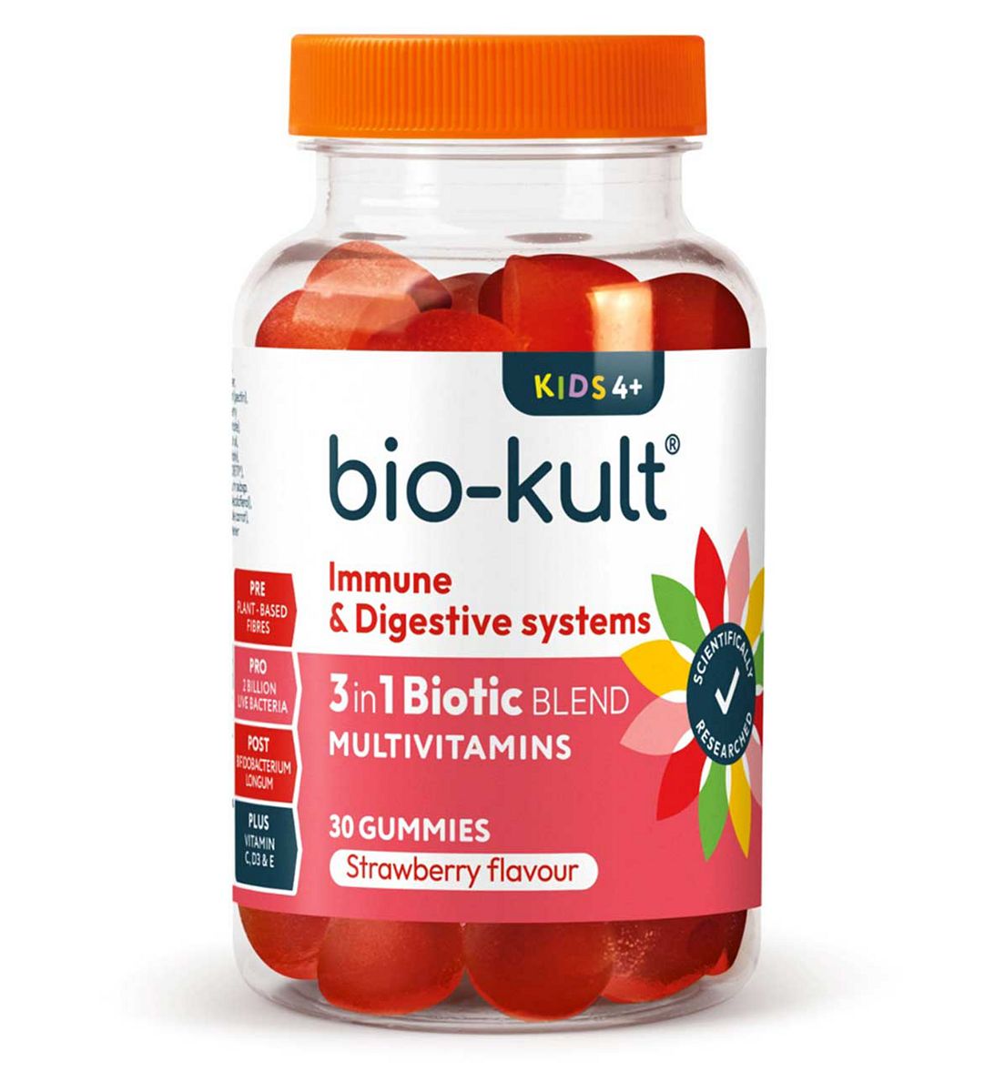 Bio Kult Bio-Kult 3-In-1 Biotic Blend Multivitamin Gummies For Kids, Strawberry Flavoured 30