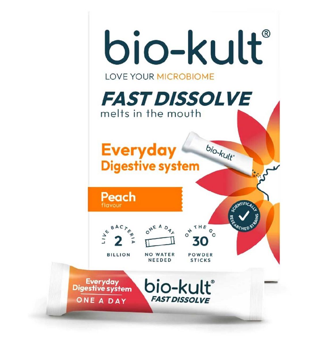Bio Kult Bio-Kult Fast Dissolve Powder Sticks, Peach Flavour - 30 Sticks