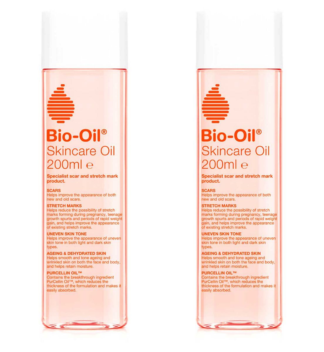 Bio-Oil Bundle 2 X Body Skincare Oil200 Ml For Stretch Marks & Scars, 200ml