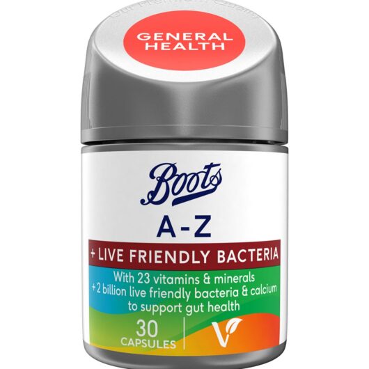 Boots A-Z Multivitamin + Live Friendly Bacteria 30 Capsules
