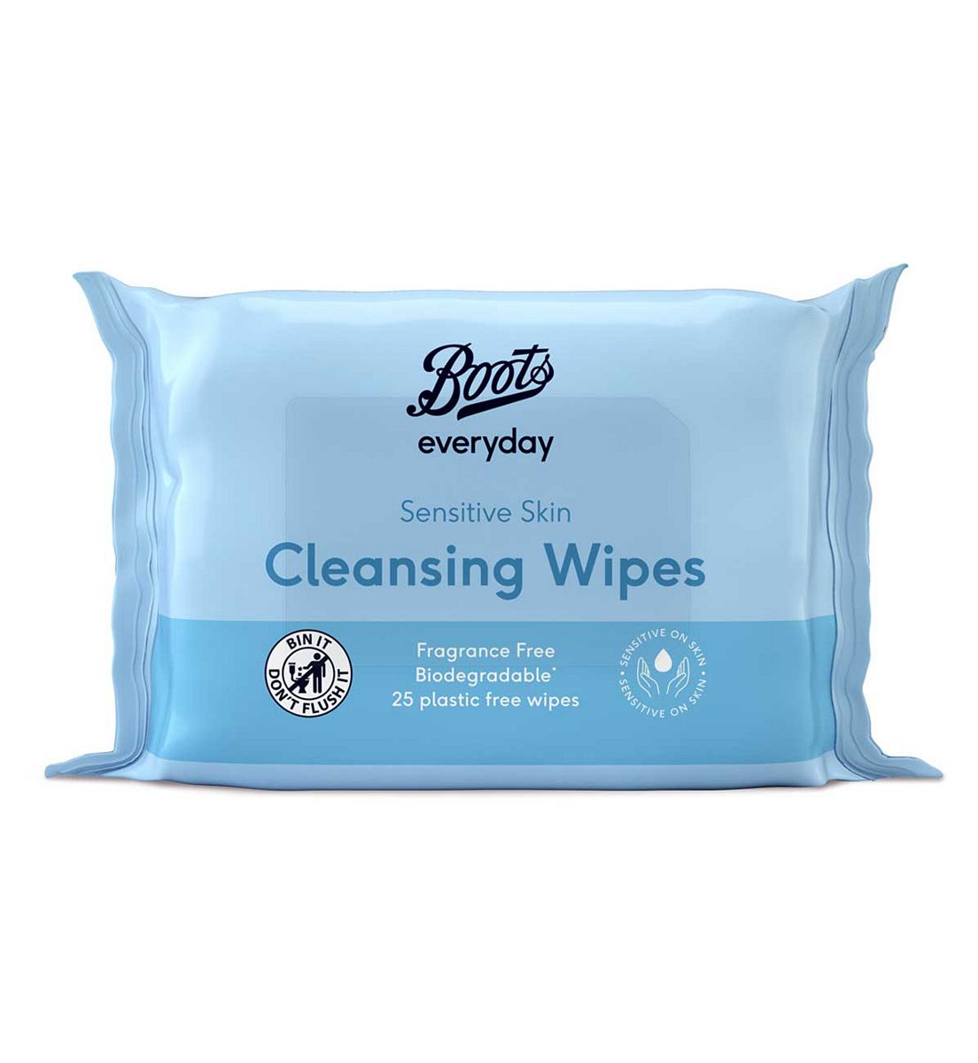 Boots Biodegradable Fragrance Free Cleansing Wipes 25S