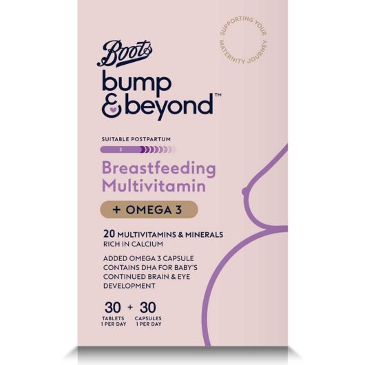 Boots Bump & Beyond Breastfeeding Multivitamin + Omega 3 30 Tablets X Capsules