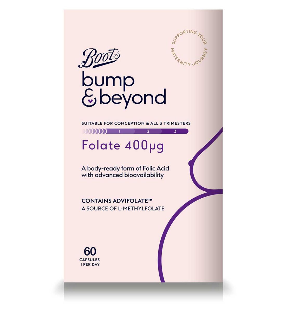 Boots Bump & Beyond Folate 400 Μg 60 Capsules