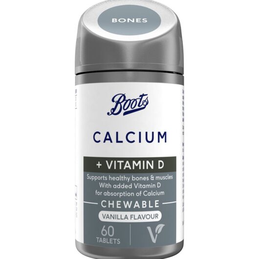 Boots Chewable Calcium + Vitamin D Vanilla 60 Tablets