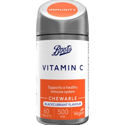 Boots Chewable Vitamin C Blackcurrant 60 Tablets