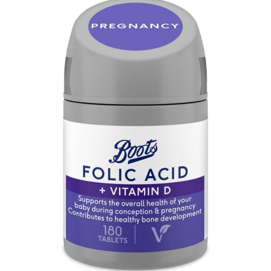 Boots Folic Acid 400 Μg + Vitamin D Tablets - 180