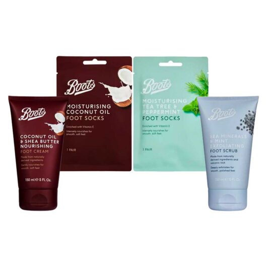 Boots Foot Mask, Cream And Scrub Bundle