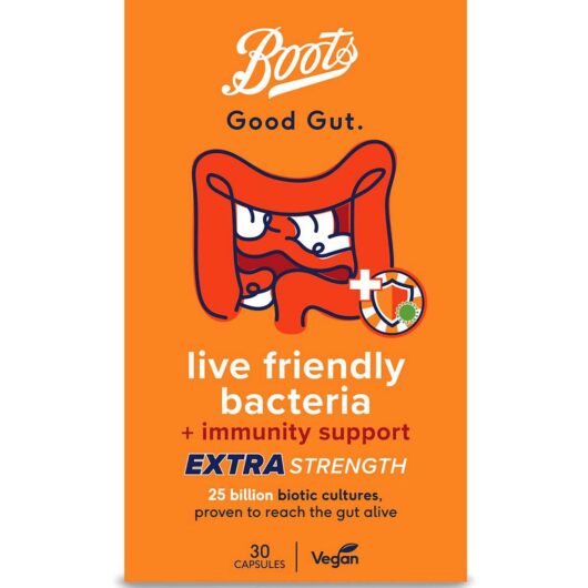 Boots Good Gut Live Friendly Bacteria + Immunity Support Extra Strength, 30 Capsules