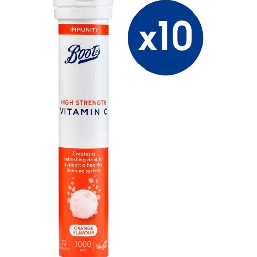 Boots High Strength Vitamin C 1000 Mg - 20 Orange Flavour Effervescent Tablets Bundle