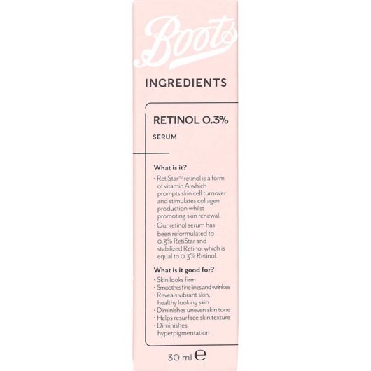 Boots Ingredients Retinol Serum 0.3% 30Ml