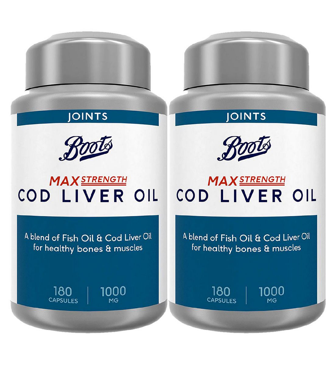 Boots Max Strength Cod Liver Oil 1000Mg Bundle: 2 X 180 Capsules (1 Year Supply)