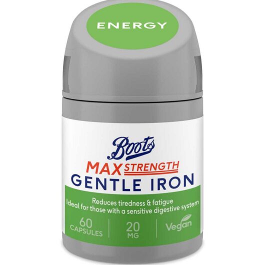 Boots Max Strength Gentle Iron 20 Mg, 60 Capsules