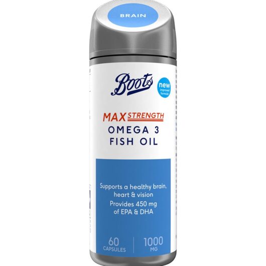 Boots Max Strength Omega 3 Fish Oil 1000 Mg 60 Capsules (2 Month Supply)