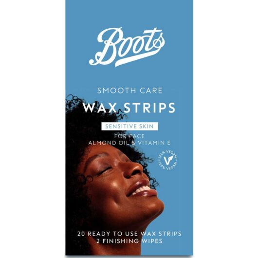 Boots Smooth Care Wax Strips Sensitive Face 20Pk + Perfect Finishing Wipes 2Pk