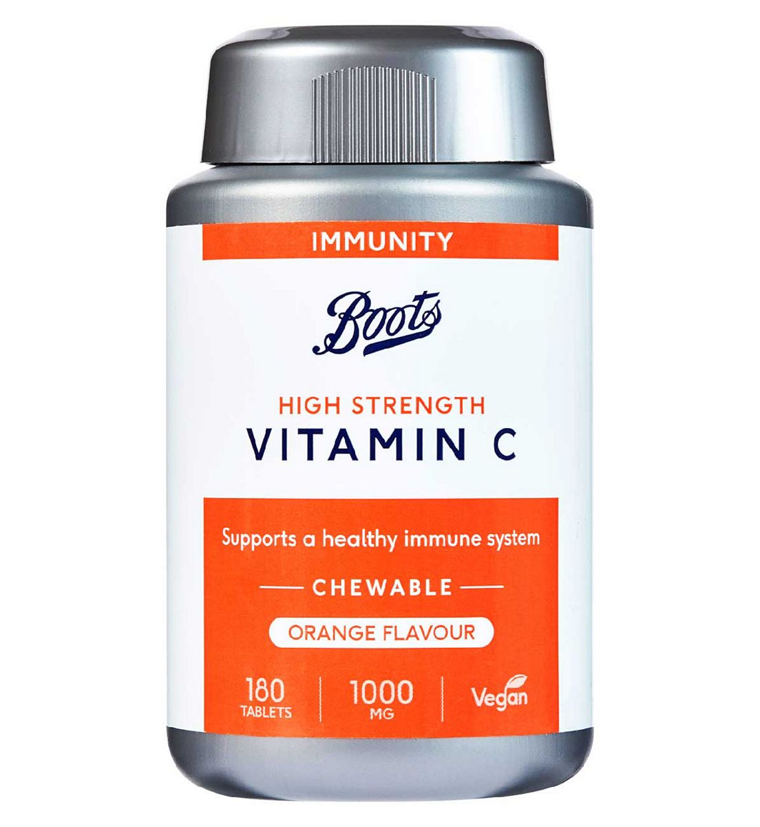 Boots Vitamin C 1000Mg 180 Orange Flavour Chewable Tablets (6 Month Supply)