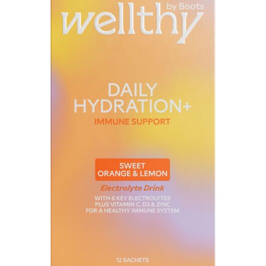 Boots Wellthy By Daily Hydration+ Immune Support 12 Sachets 4G