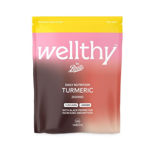 Boots Wellthy By Daily Nutrition Turmeric 2000Mg Tablets - 120 Capsules