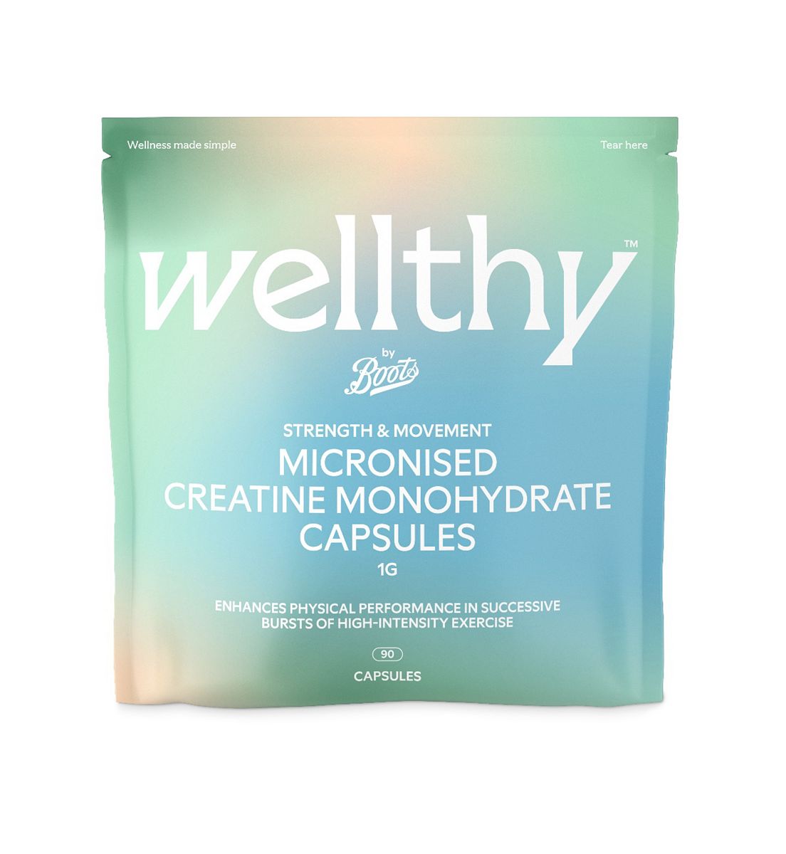 Boots Wellthy By Micronised Creatine Monohydrate Capsules 90S