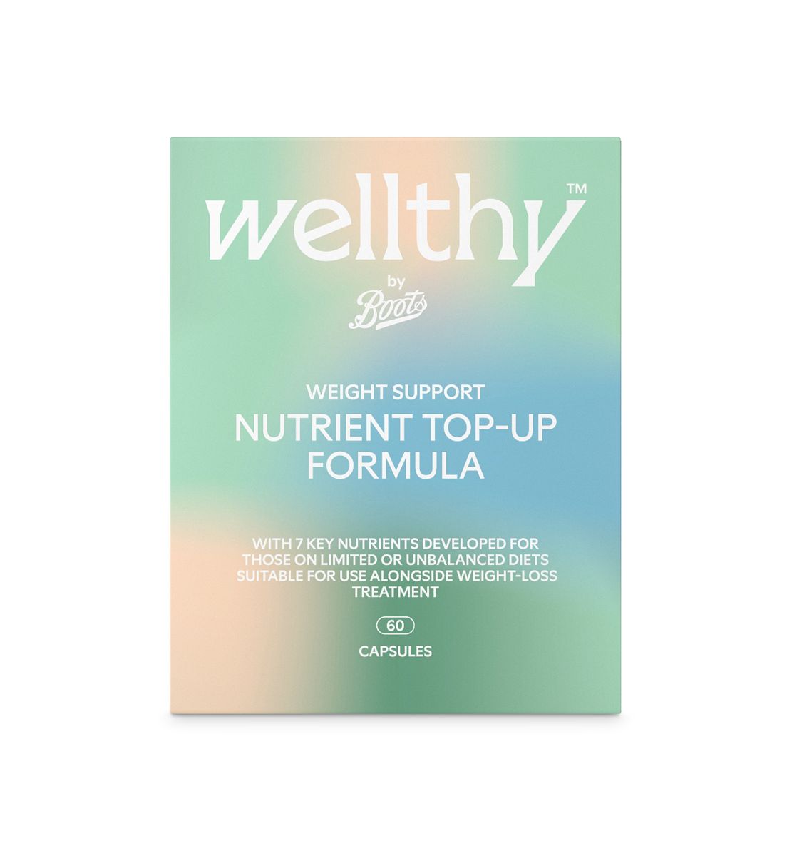 Boots Wellthy By Weight Support Nutrient Top-Up Formula 60 Capsules