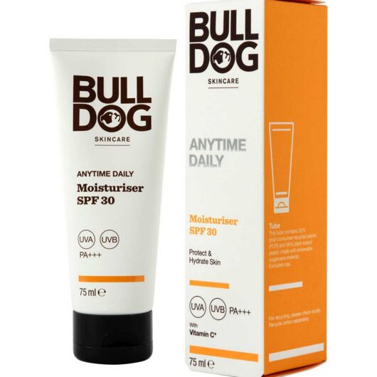 Bulldog Skincare Anytime Daily Spf 30 Face Moisturiser For Men, Men's Cream, Uva/uvb Sun Protection, 75ml
