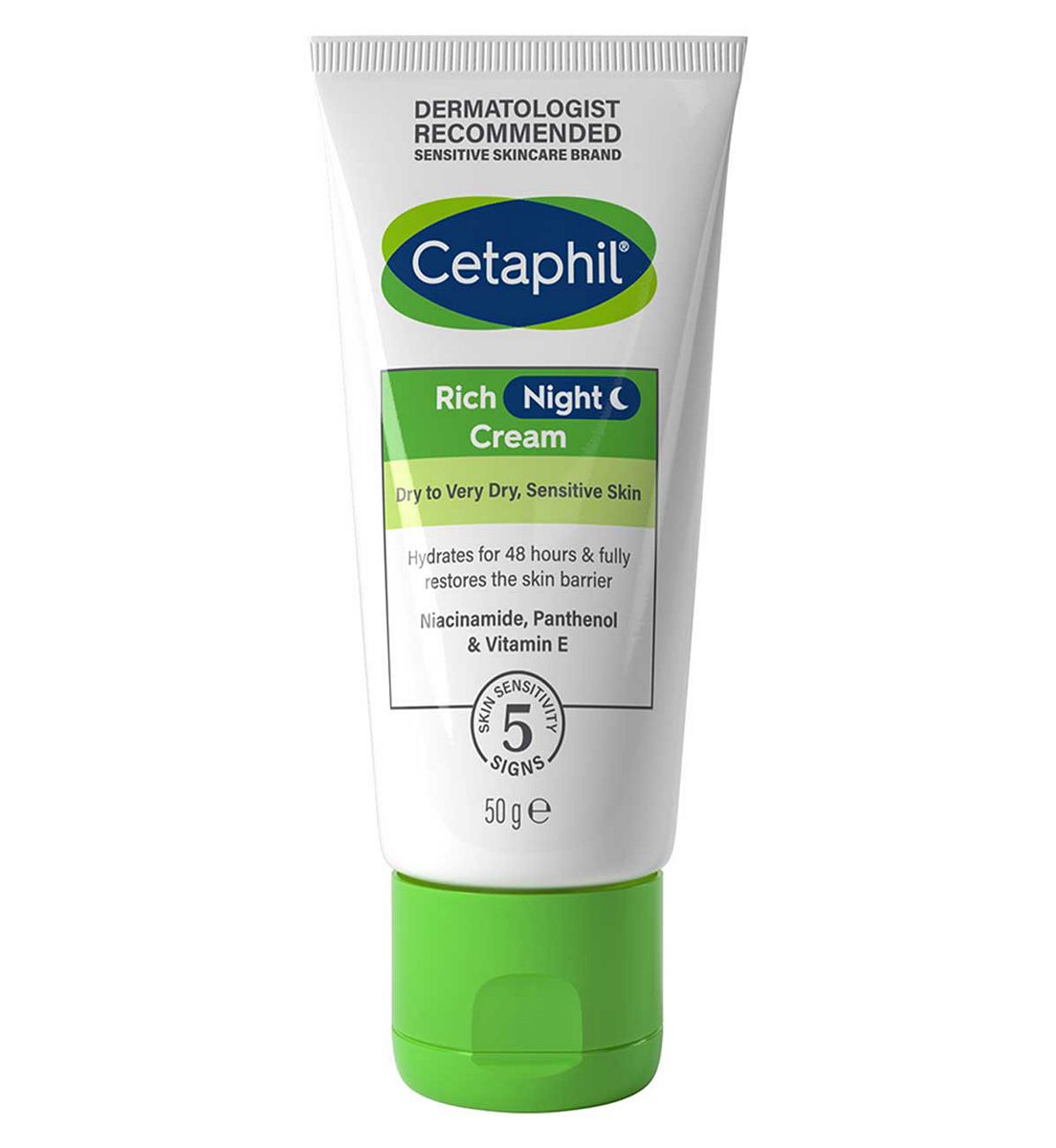 Cetaphil Rich Night Cream, Face Moisturiser For Dry To Very Sensitive Skin 50g