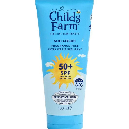 Childs Farm Spf 50+ Sun Cream 100Ml Fragrance Free Sunscreen For Kids & Sensitive Skin