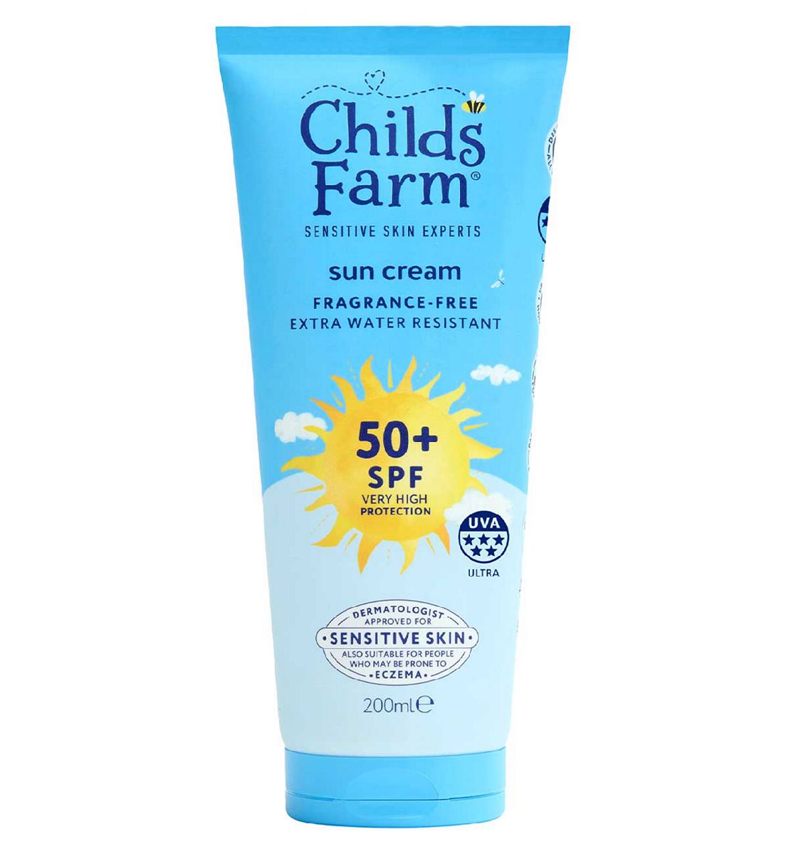 Childs Farm Spf 50+ Sun Cream200 Ml Fragrance Free Sunscreen For Kids & Sensitive Skin, 200ml