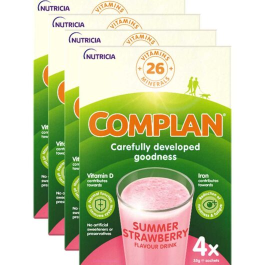 Complan Strawberry Flavour Nutritional Drink 4X16 - 64 Sachets, 55g