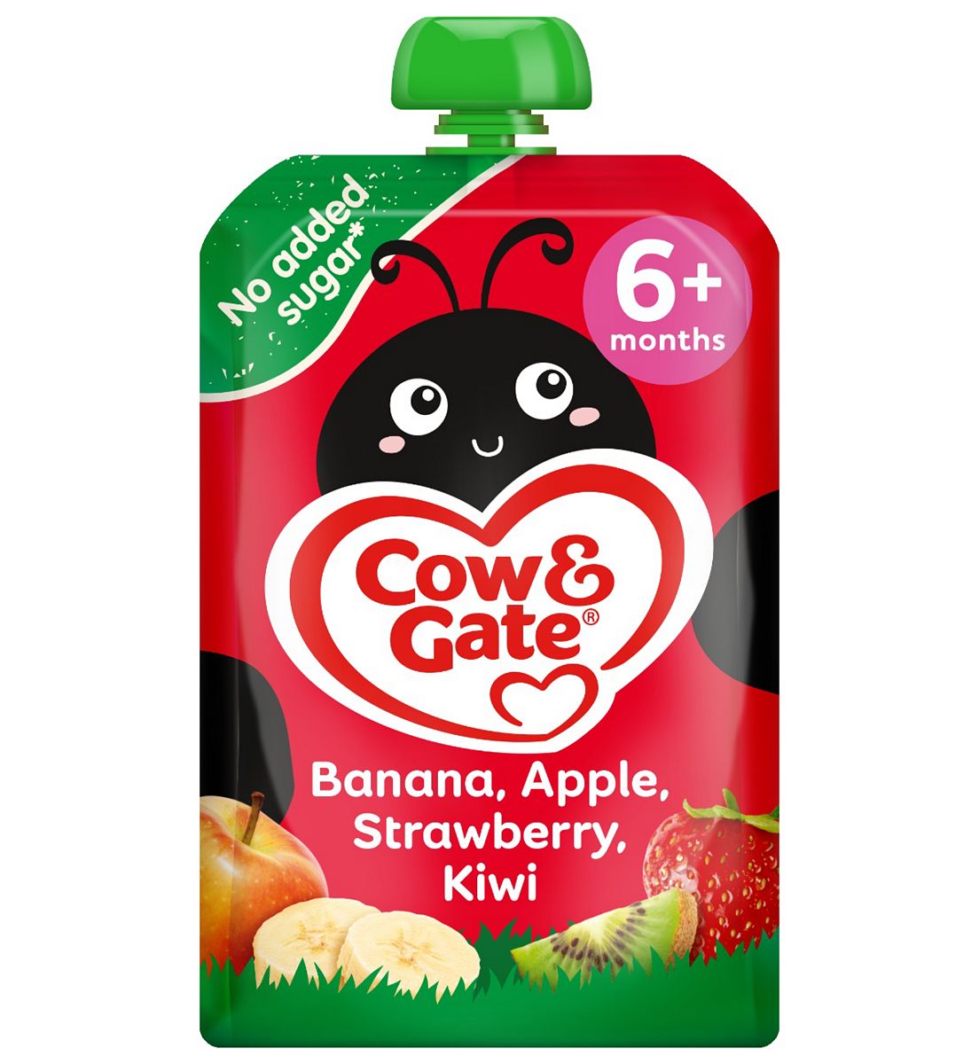 Cow And Gate Cow & Gate Fruit Pouch Banana Apple Strawberry Kiwi Baby Food 6 Plus Months