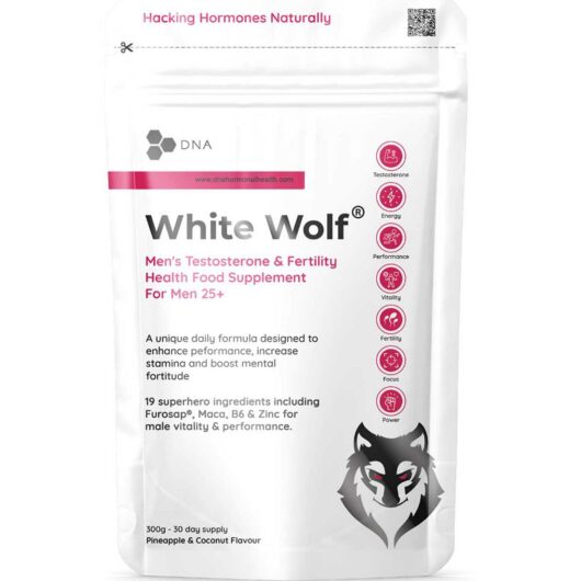 DNA White Wolf Men's Testosterone & Fertility Health Food Supplement (Vegan)
