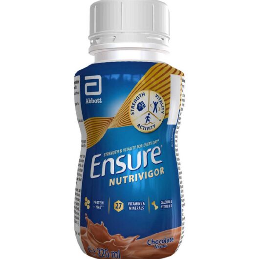 Ensure Nutrivigor, 220ml, Chocolate Flavour Nutritional Ready-To-Drink Shake, With Protein & 27 Vitamins Minerals