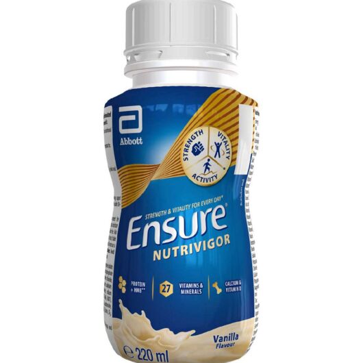 Ensure Nutrivigor, 220ml, Vanilla Flavour Nutritional Ready-To-Drink Shake, With Protein & 27 Vitamins Minerals