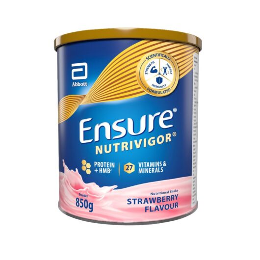 Ensure Nutrivigor, 850G, Strawberry Flavour Nutritional Shake, With Protein & 27 Vitamins Minerals