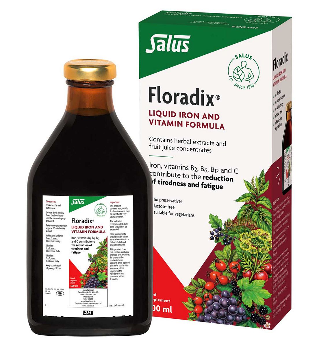 Floradix Formula Liquid Iron & Vitamins 500ml