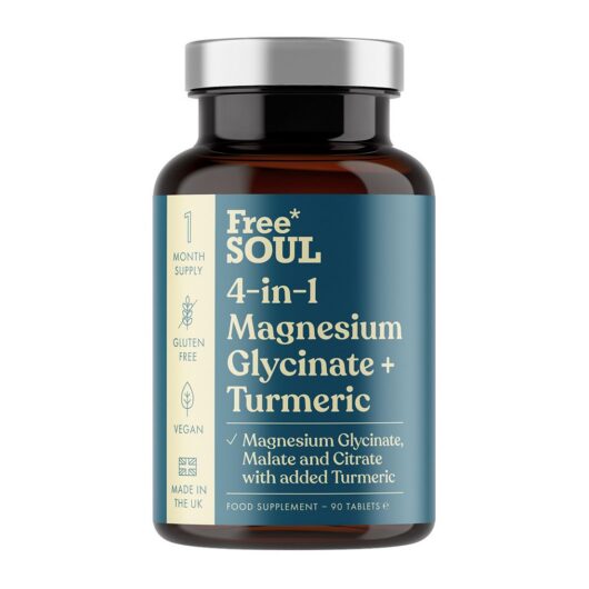 Free Soul 4-In-1 Magnesium Glycinate + Turmeric Tablets 90S
