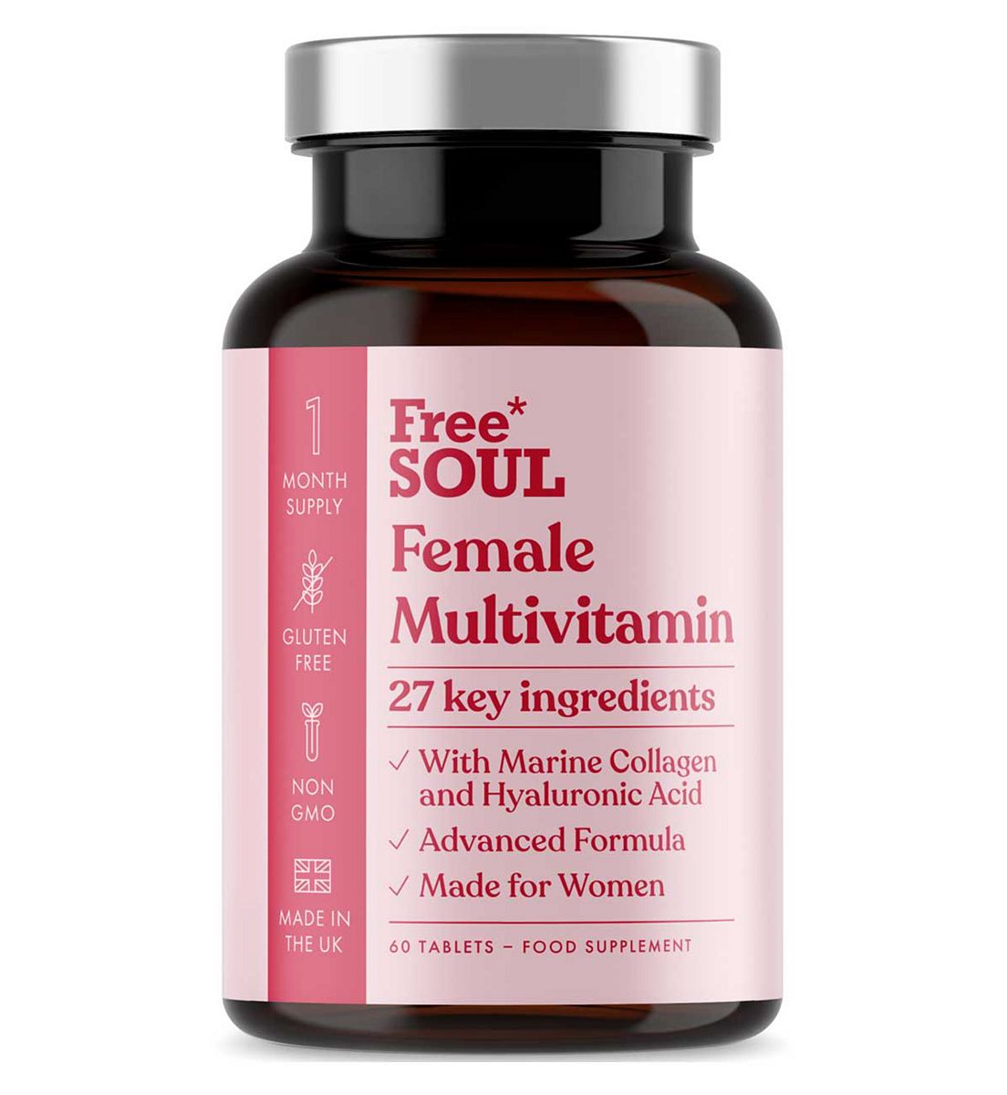 Free Soul Female Multivitamin With Collagen Tablets 60S