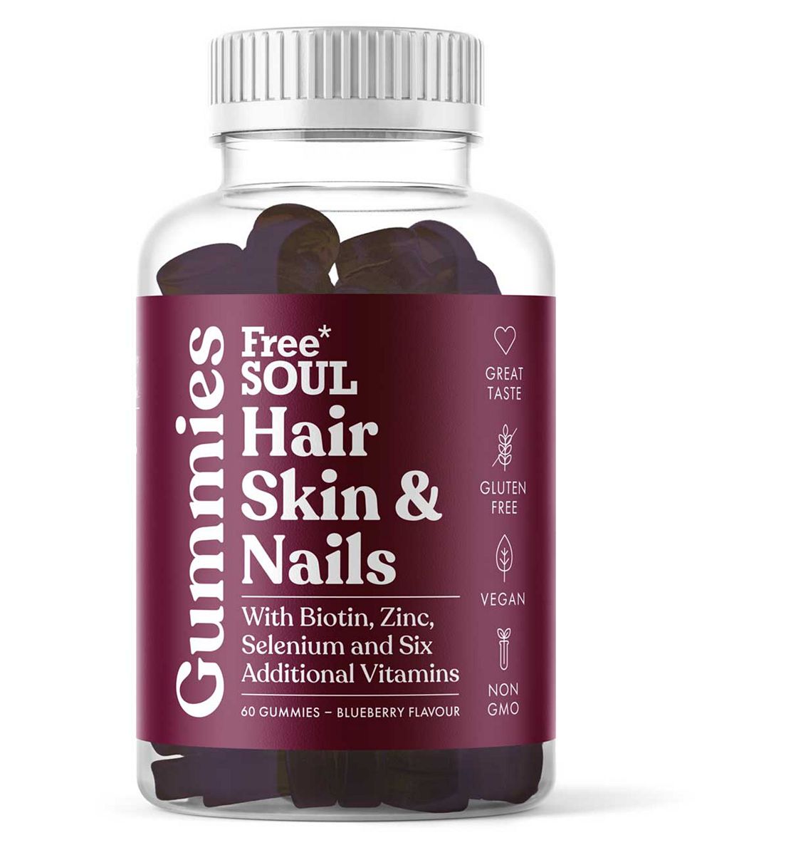 Free Soul Hair Skin And Nails Gummies 60S